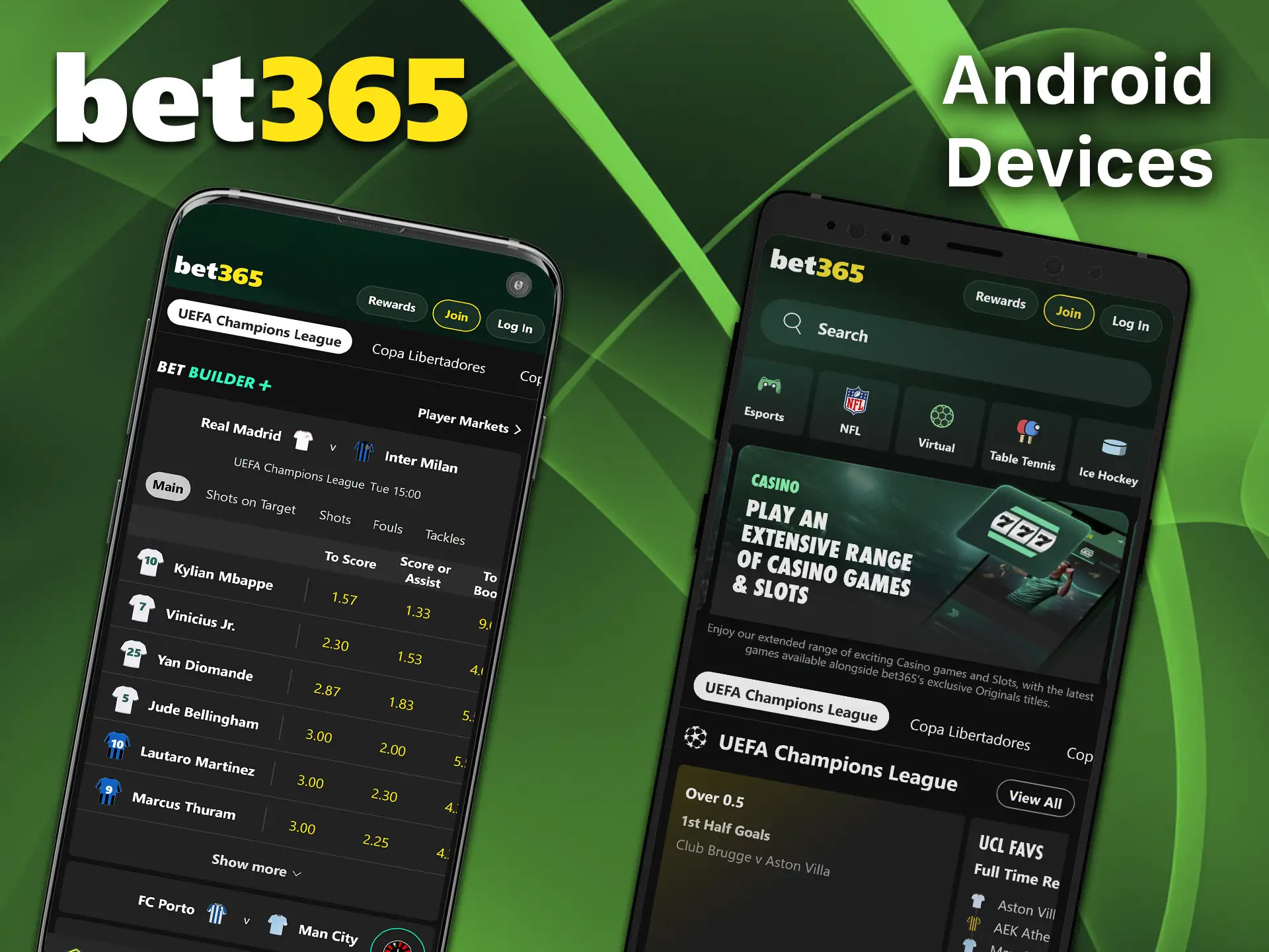 Download the Bet365 app to your Android device.
