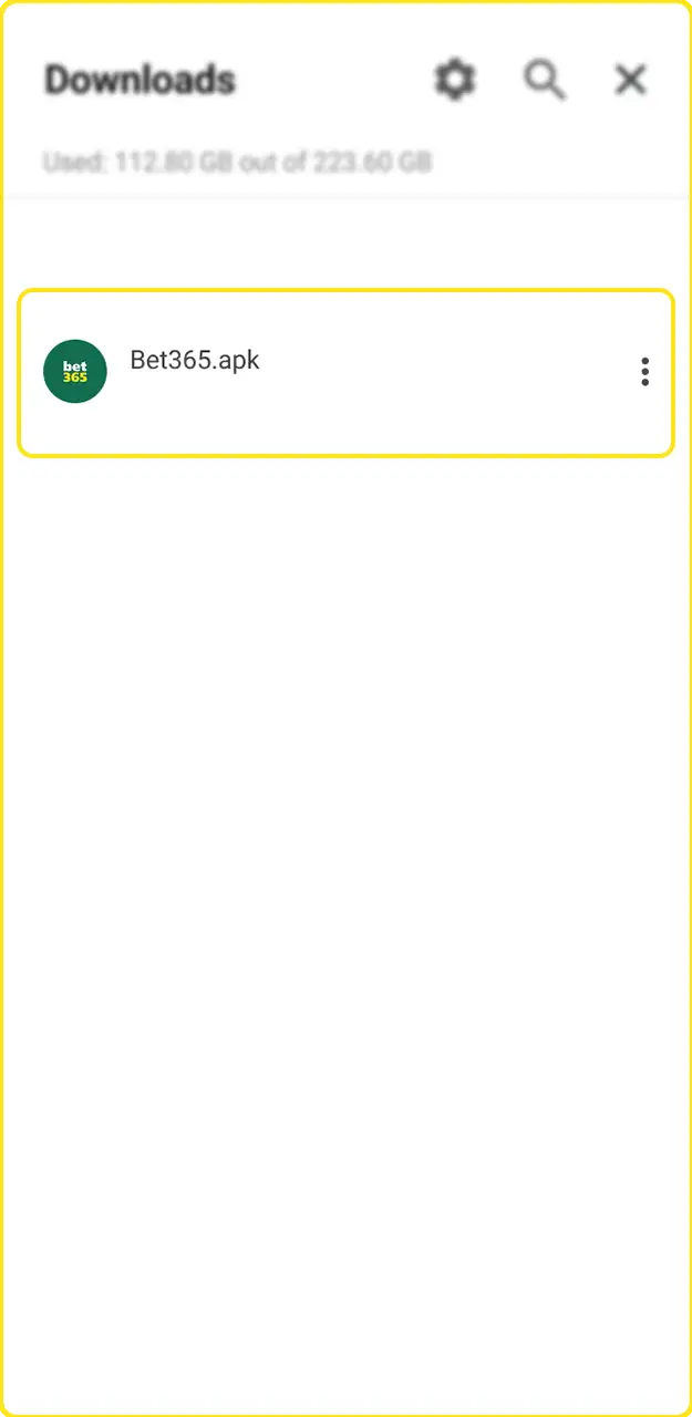 Install the Bet365 app on your Android device.
