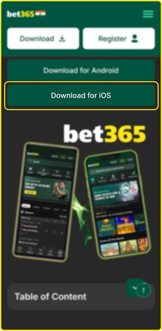 Go to the Bet365 download page for iOS.