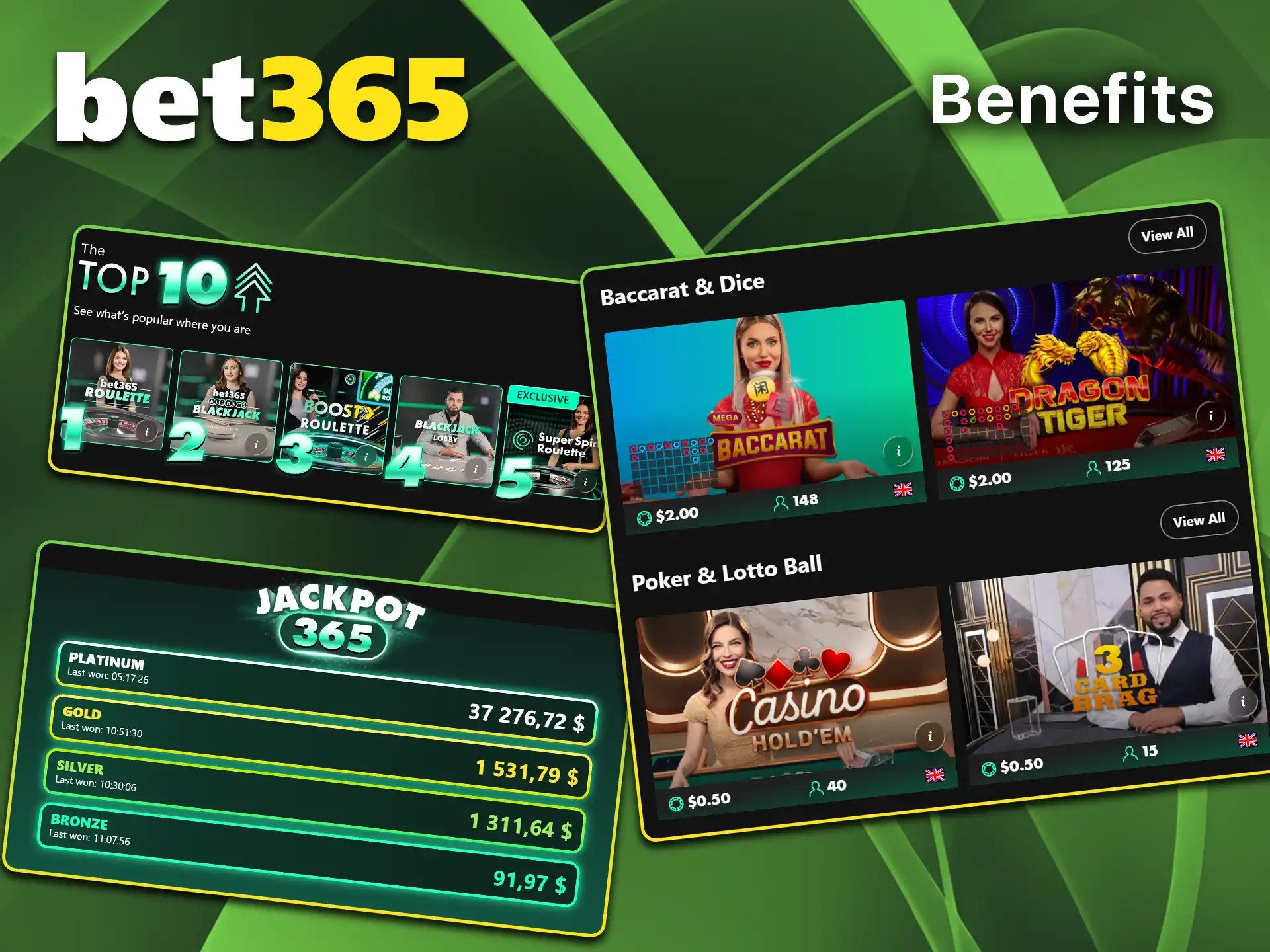 Discover the benefits of the live casino at Bet365.