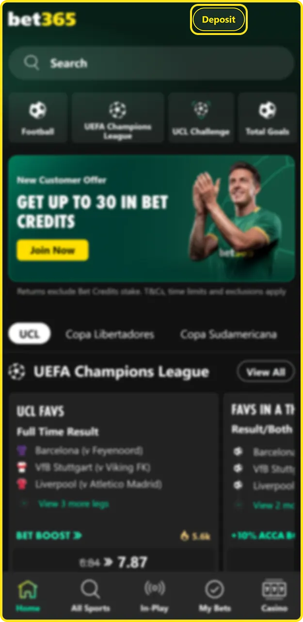 Make a deposit and get a bonus at Bet365.
